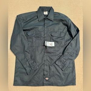 Dickies Men’s Medium Original Fit Black  574 Men's Long Sleeve Work Shirt NWT